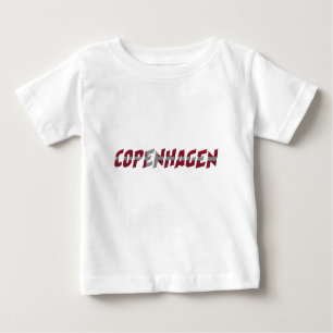 Camiseta Para Bebê Tipografia de cores de bandeira dinamarquesa de Co