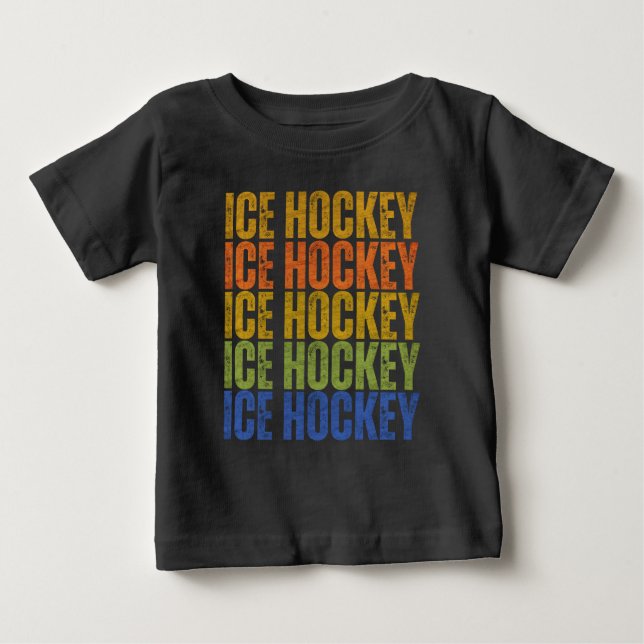 CAMISETA PARA BEBÊ TIPOGRAFIA DE HOCKEY NO GELO (Frente)