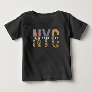 Camiseta Para Bebê Tipografia do impressão Chita Nova Iorque NYC