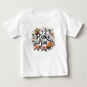 Camiseta Para Bebê Tipografia Floral com Quirky Charm