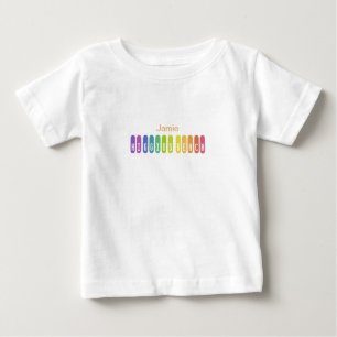 Camiseta Para Bebê Tipografia Higgins Beach Rainbow Personalizada
