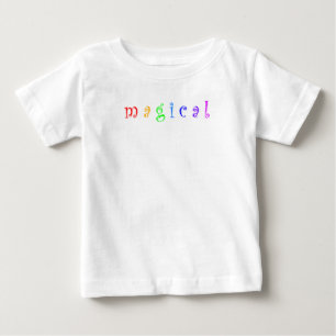 Camiseta Para Bebê Tipografia "Mágica" Divertida e Colorida
