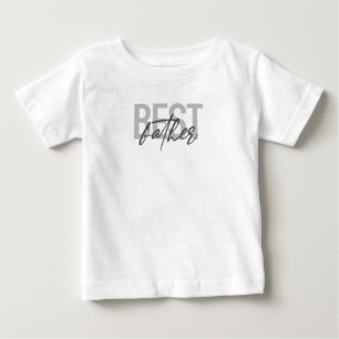 Camiseta Para Bebê Tipografia moderna, simples e legal de Melhor Pai