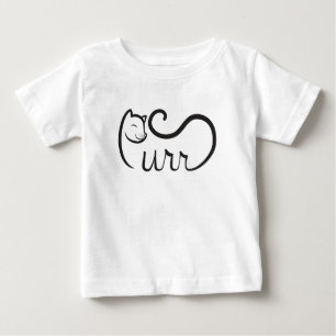 Camiseta Para Bebê Tipografia Purr PRETA