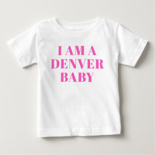 Camiseta Para Bebê Tipografia Rosa Roupas de Bebê Denver
