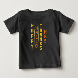 Camiseta Para Bebê Tipografia Simples de Natal de Ação de Graças de H