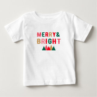 Camiseta Para Bebê Tipografia Verde Vermelho e Castanho