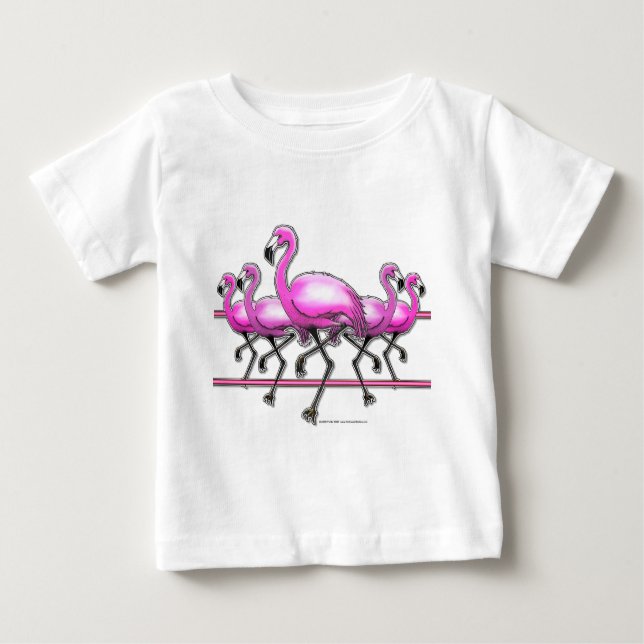 Camiseta Para Bebê Tira do flamingo (Frente)