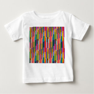 Camiseta Para Bebê Tiras Coloridas Finas