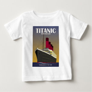 Camiseta Para Bebê Titanic Ocean Liner Art Deco Impressão