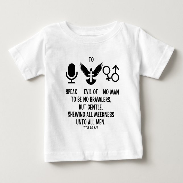 Camiseta Para Bebê Título 3:2 Citação Versa da Bíblia KJV (Frente)