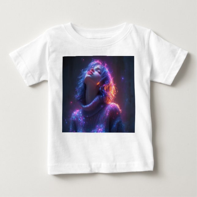 Camiseta Para Bebê Título: Dreamscape Glow T-shirt & Cozy FiresT-Shir (Frente)