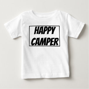 Camiseta Para Bebê Título: Feliz Acampador Divertida Aventura ao Ar L