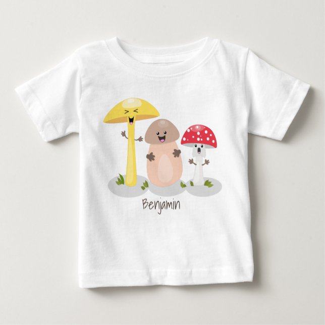 Camiseta Para Bebê Toadstool (fungo-guaii) (Frente)