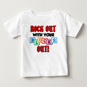 Camiseta Para Bebê Tocar com Seus Blocos Fora