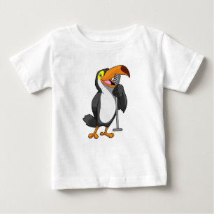 Camiseta Para Bebê Tocar em Música com Microfone