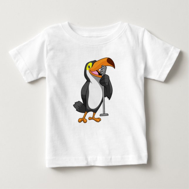 Camiseta Para Bebê Tocar em Música com Microfone (Frente)