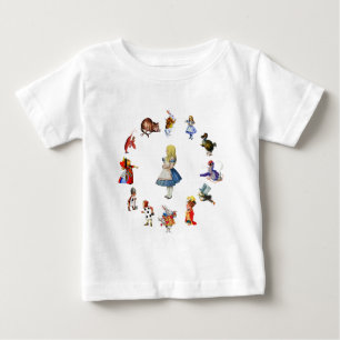CAMISETA PARA BEBÊ TODA EM TORNO DE ALICE NO PAÍS DE AS MARAVILHAS