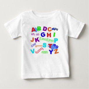 Camiseta Para Bebê Toddler Alphabet - versão para rapazes