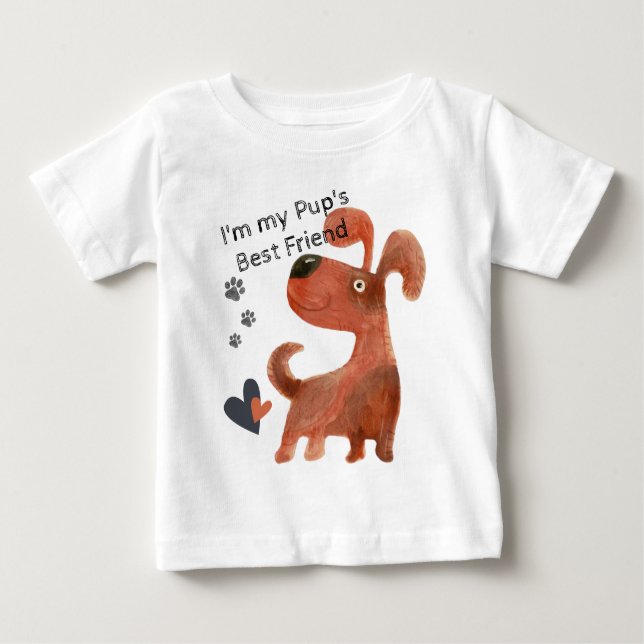 Camiseta Para Bebê Toddler Baby Cute Puppy T-Shirt (Frente)