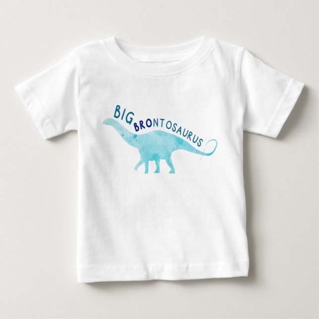 Camiseta Para Bebê Toddler Big Brontosaurus Dinossaur Irmão T-Shirt (Frente)