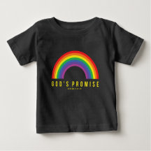 Toddler Black Tee Rainbow Promessa de Deus 