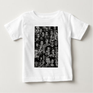Camiseta Para Bebê Toddler BW Halloween Collage T-Shirt