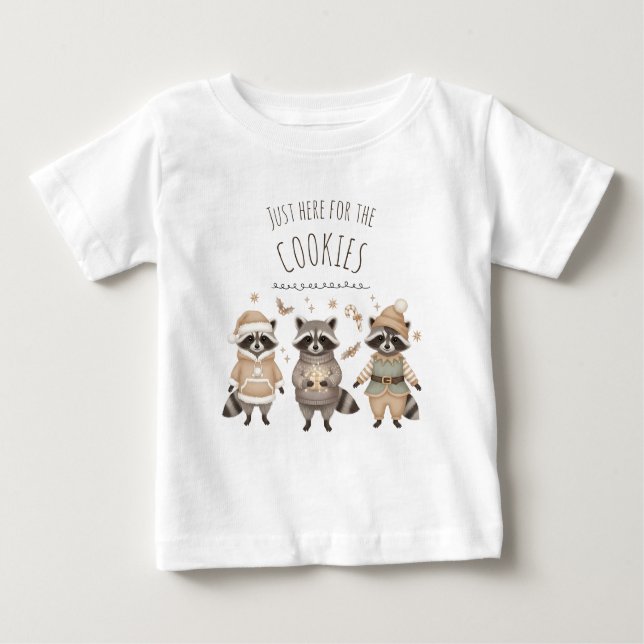 Camiseta Para Bebê Toddler Christmas Raccoon T-Shirt (Frente)