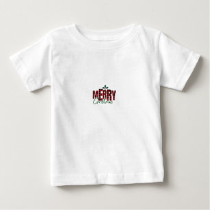 Camiseta Para Bebê Toddler "Feliz Natal" Flannel Impressão T-Shirt -