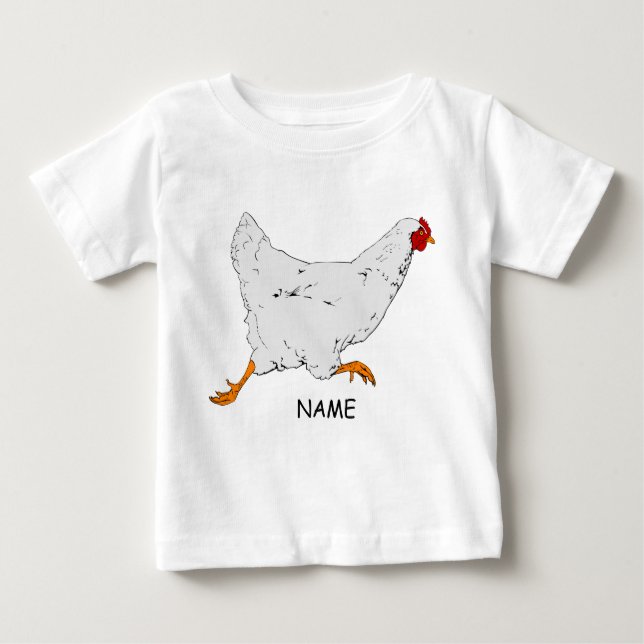 Camiseta Para Bebê Toddler Ruffle Tee HEART E CORRENDO HEN (Frente)