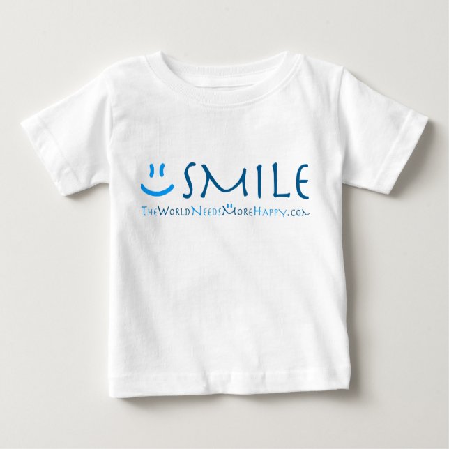 Camiseta Para Bebê Toddler Smile Blue (Frente)