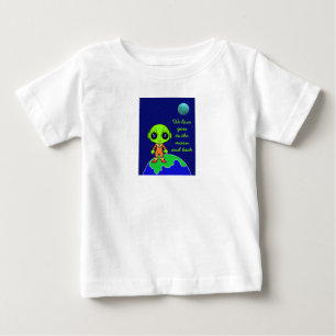Camiseta Para Bebê Toddler T-shirt com alienígena e lua por Jo Images