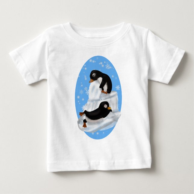 Camiseta Para Bebê Toddler T-Shirt, Pinguins de Nápoles (Frente)