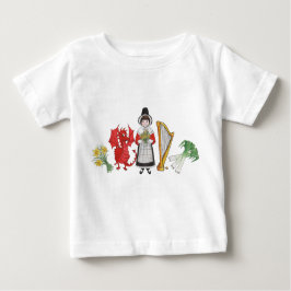 Camiseta Para Bebê Toddler T-shirt: Welsh Daffodils Dragon Leeks Harp