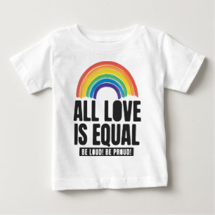 Camiseta Para Bebê Todo Amor é Orgulho Igual LGBT Direitos Iguais Arc