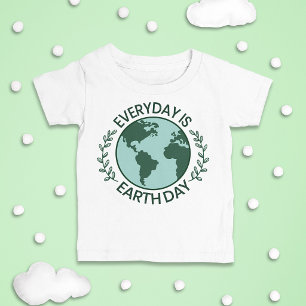 Camiseta Para Bebê Todo Dia é Dia da Terra - Amante da Terra Verde Vi