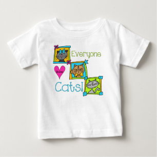 Camiseta Para Bebê Todo Mundo Adora Gatos