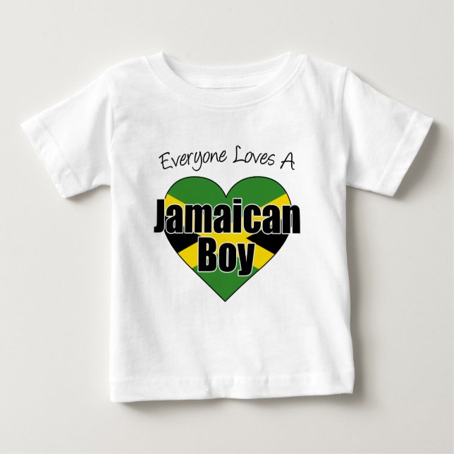 Camiseta Para Bebê Todo Mundo Adora Um Menino jamaicano (Frente)