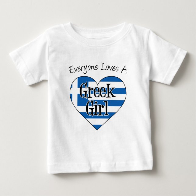 Camiseta Para Bebê Todo Mundo Adora Uma Garota Grega (Frente)