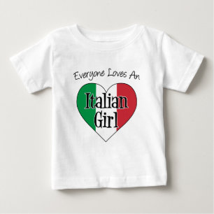 Camiseta Para Bebê Todo Mundo Adora Uma Garota Italiana