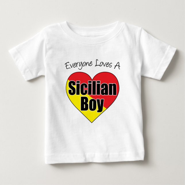 Camiseta Para Bebê Todo mundo ama o siciliano (Frente)