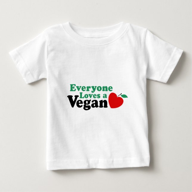 Camiseta Para Bebê Todo mundo ama um vegano (Frente)