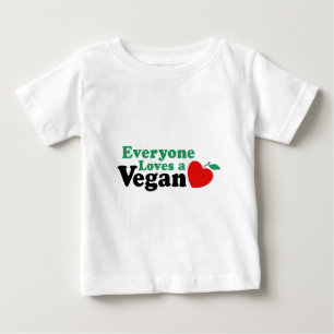 Camiseta Para Bebê Todos ama um Vegan