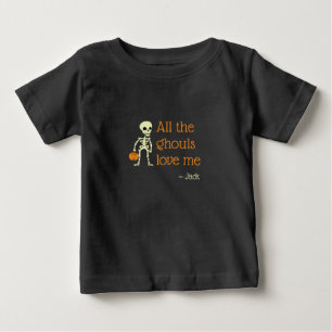 Camiseta Para Bebê Todos os fantasmas me amam Halloween