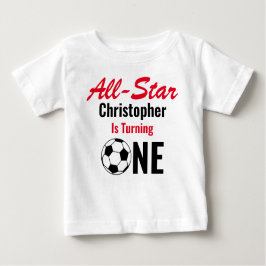 Camiseta Para Bebê Todos os primeiros aniversarios de futebol