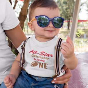 Camiseta Para Bebê Todos os primeiros aniversarios de futebol