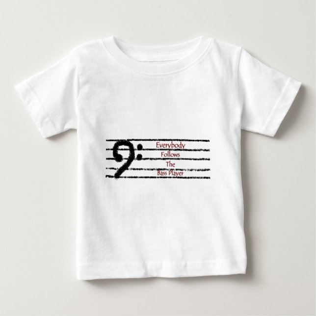 Camiseta Para Bebê Todos segue o baixista (Frente)
