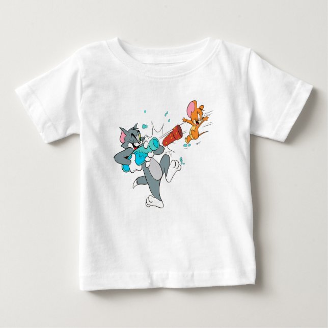 Camiseta Para Bebê Tom and Jerry (Frente)