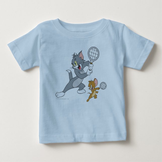 Camiseta Para Bebê Tom e Jerry Tênis Stars 1 (Frente)