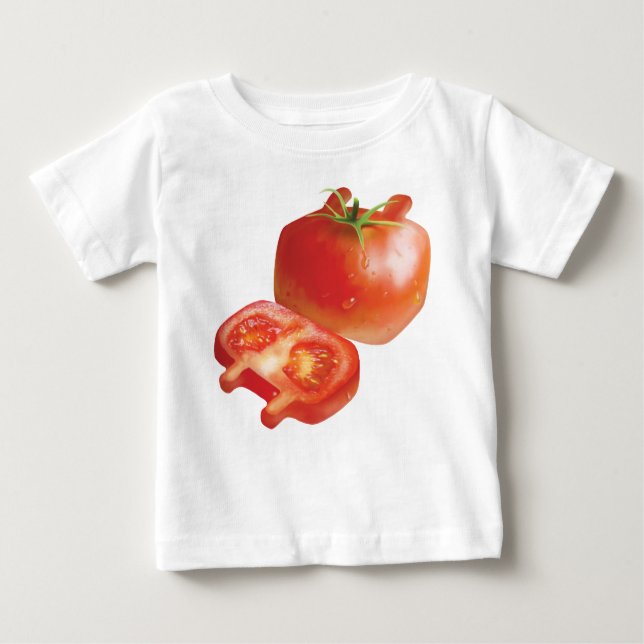 Camiseta Para Bebê Tomate fresco (Frente)